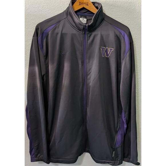 Nike UW Dri-Fit Jacket Gray Purple Gold Zip Up Men'ssize XL Dawgs Huskies (000) - Picture 1 of 4